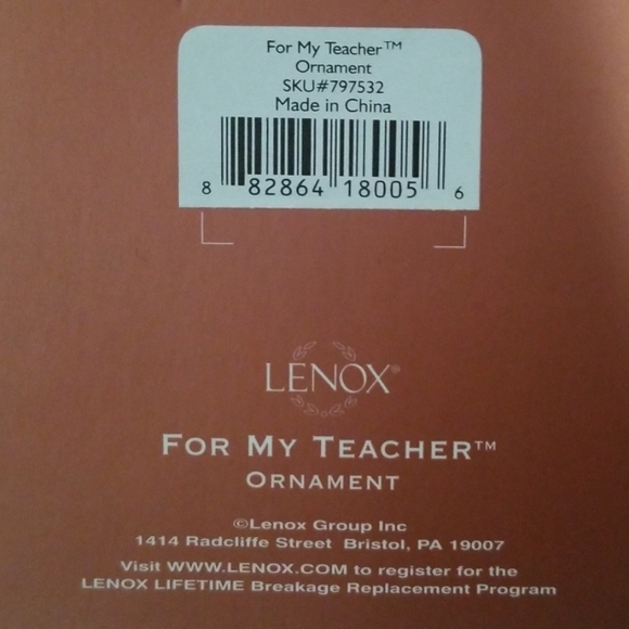 LENOX- Teacher Ornament - Picture 3 of 6